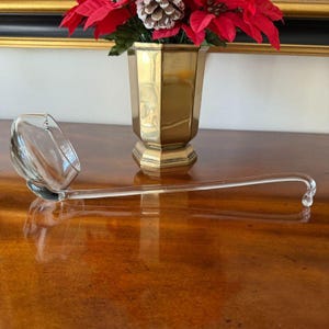 Vintage Riekes Crisa Moderno Festival Punch Bowl Ladle Long 13&quot; Hand Blown