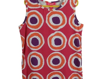 CR Kinder Mädchen Ärmelloses Tank Top 7 8 Rosa Lila Kreise Baumwolle Spandex Sommer