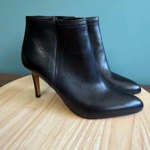 Coach Womens Dean Black Leather Stiletto Ankle Boot Size 8 B Side