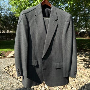 Vintage Brooks Brothers Mens 48L Wool Houndstooth Suit Single Breast Single Vent