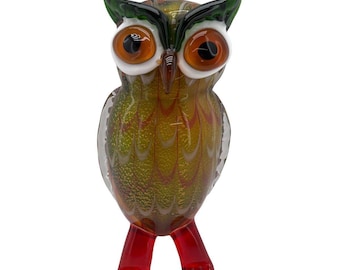 ヴィンテージ 1990 年代 ムラーノ イタリア フクロウの置物 ブルー