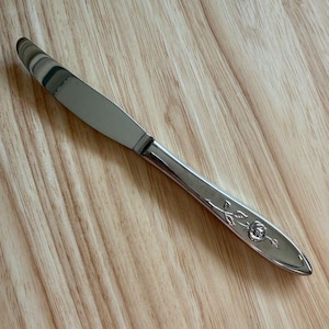 Vintage My Rose Youth Child Table Knife Solid Floral Stainless 6-3/4&quot;