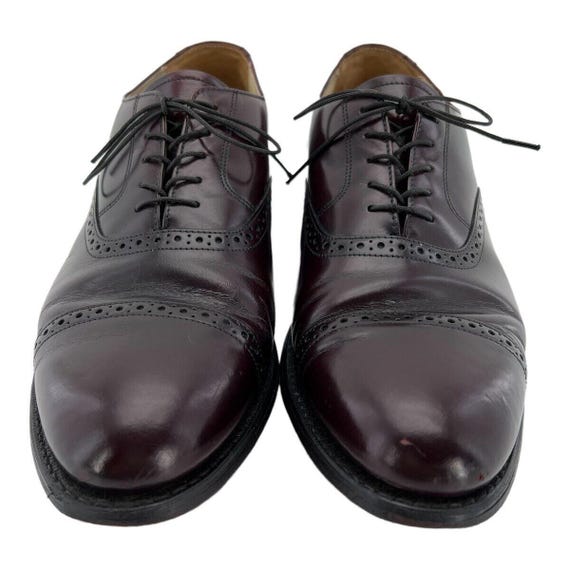 Bostonian Shoe Mens Size 11.5 D Burgandy Impressions Cap Toe