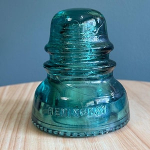 Vintage Hemingray No. 40 Blue Green Aqua Glass Insulator