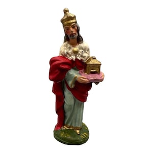 Vtg Fontanini Nativity Figurine Wiseman Italy Paper Mache Christmas 7.5” Scale