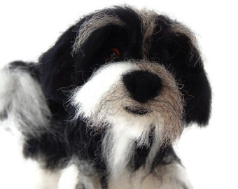 Custom Needle Felted Dog. Example Havanese or tibetan terrier, Unique Holiday GIft