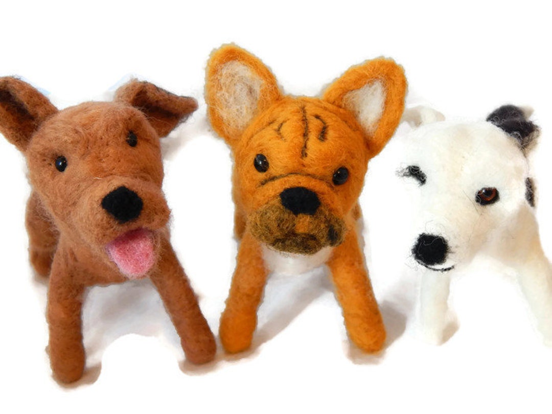 THREE Custom Needle Felted Dogs - Needle Felted Original Puppy Soft ...