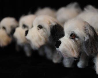 FOUR personalised dog sculptures. Needle felted dog ornaments, Bespoke dog portraits - Made In Scotland