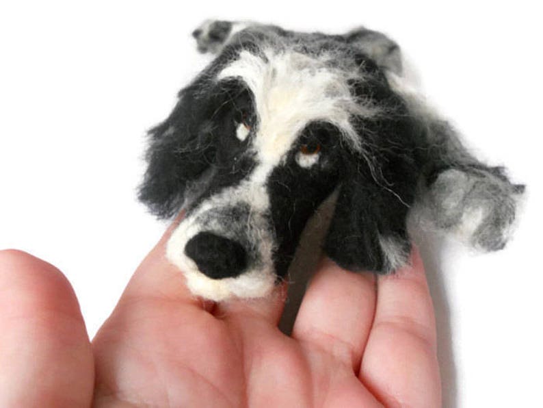 Custom TWO Needle felted Dogs Large size example Needle Felted Border collie and spaniel Border collie art image 3