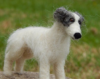 Custom Dog Figurine. Personalised Pet Sculpture, Miniature Dog ornament, Example Silken Windhound Dog Art. Made in Scotland. Dog Lover Gift