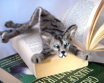 Splat bookmark  -  TWO cats as a Custom  Cat bookmark