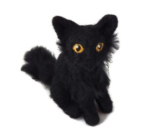 Custom Black cat ornament,  Made to order Cat Sculpture