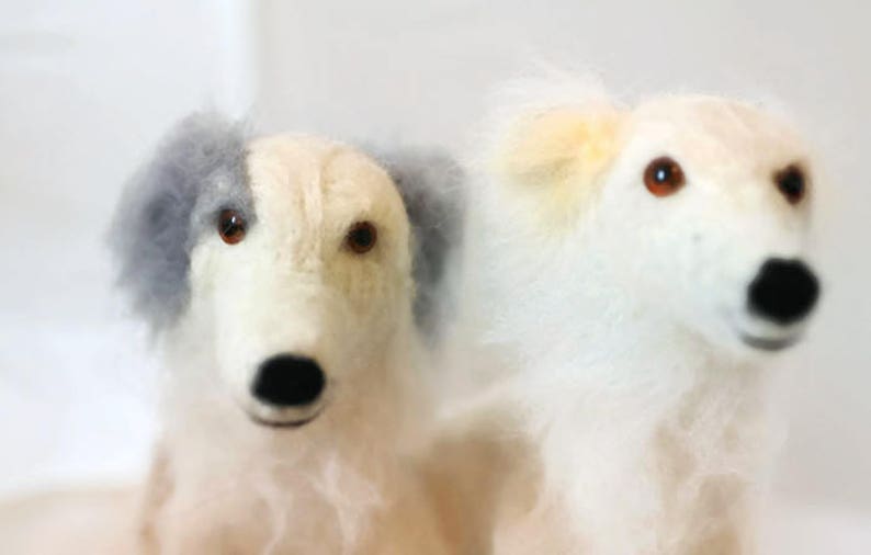 Two custom Needle felt sighthound art by BenMcFuzzylugs image 1