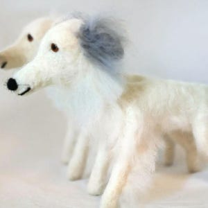 Two custom Needle felt sighthound art by BenMcFuzzylugs image 2