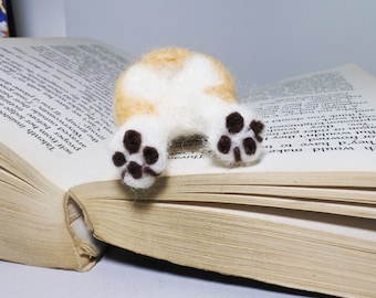 Corgi Butt Dog Bookmark - Unique Dog Lovers Gift - Needle felted Paperclip Bookmark