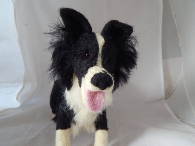 Custom TWO Needle felted Dogs Large size example Needle Felted Border collie and spaniel Border collie art image 2