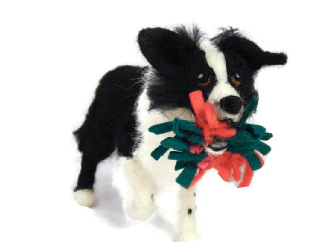 Custom Dog Sculpture, Handmade Border Collie Statue, Dog Figurine
