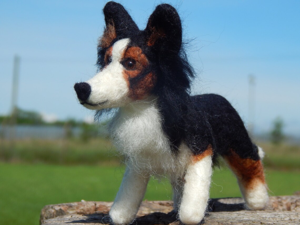 Custom TWO Needle Felt Border Collie Sculpture Dog Art Etsy