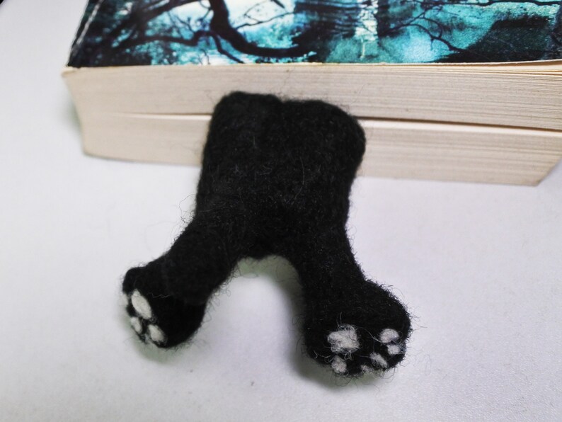 Black Cat Bookmark. Halloween cat lovers gift Paperclip Bookmark image 2