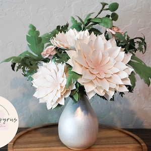 Blushing Paper Flower Arrangement- Bouquet- Blush/light Pink Dahlia ...