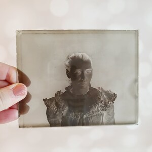 Antique Lady Portrait, Velox Glass Negative