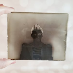 Antique Lady Portrait, Velox Glass Negative
