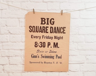 Vintage Square Dance Flyer, Southwestern