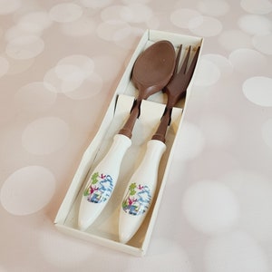 Vintage Salad Server Set, Florida