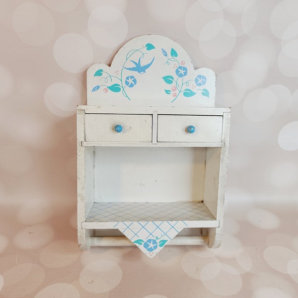 Vintage Country Doll Shelf, Cottage Style