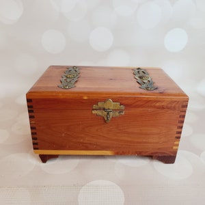 Vintage Wood Chest Jewelry Box