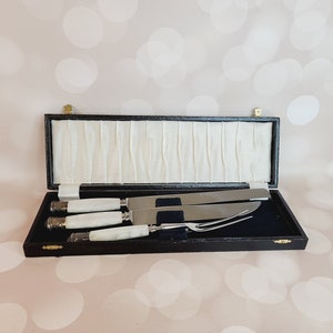 Vintage Sheffield Knife Set, Mother of Pearl