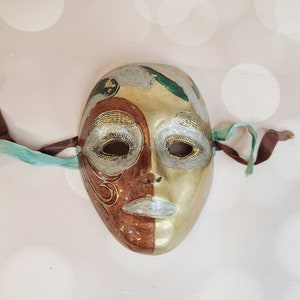 Vintage Brass Mardi Gras Mask