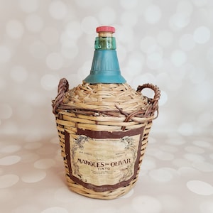 Vintage Wine Bottle in Wicker, Demijohn