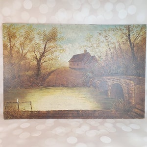 Vintage Landscape Painting, Canvas