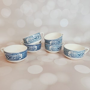 Vintage Currier and Ives Mugs, Set of 6