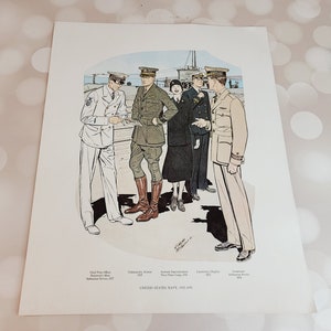 Vintage Uniforms of the US Navy Print, H. Charles McBarron Jr image 1