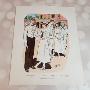 Vintage Uniforms of the US Navy Print, H. Charles McBarron Jr image 1