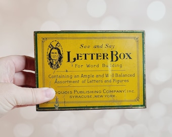 Antique Iroquois See and Say Letter Box