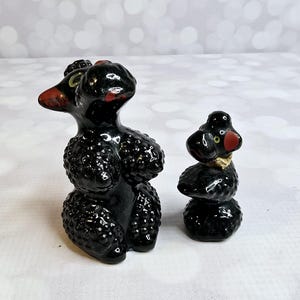 Vintage Mid Century Redware Poodle Statue Set