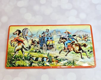 Vintage Cowboys and Indians Watercolor Paint Box