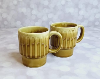 Juego de 2 tazas apilables vintage