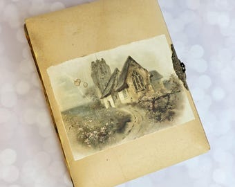 Álbum de fotos antiguo tipo tarjeta de gabinete con retratos