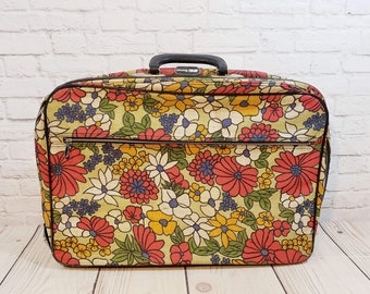 vintage floral luggage