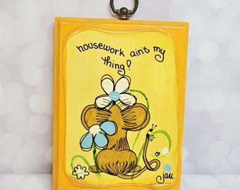 Arte vintage divertido de tareas domésticas