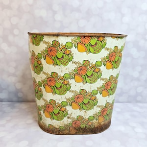 Vintage Metal Mushroom Trash Can