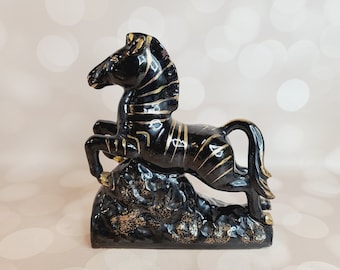 Vintage Zebra Book End Statue