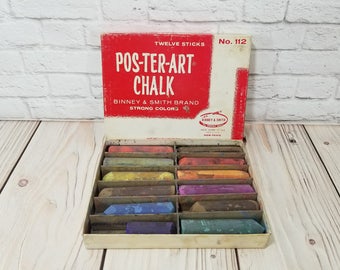 Vintage Binney & Smith Poster Art Chalk Pastel Set Art Studio Decor
