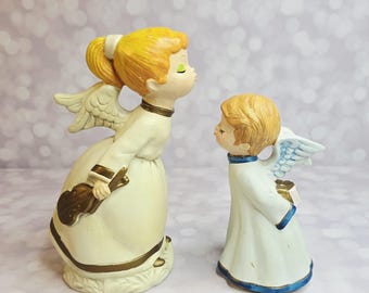 ヴィンテージ風キスをするクリスマスエンジェル像、2体セット - Etsy 日本