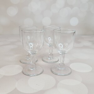 Vintage Stemmed Cordial Glasses, Set of 4, Mid Century