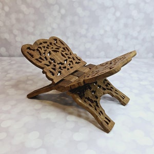 Vintage Carved Wood Book Stand